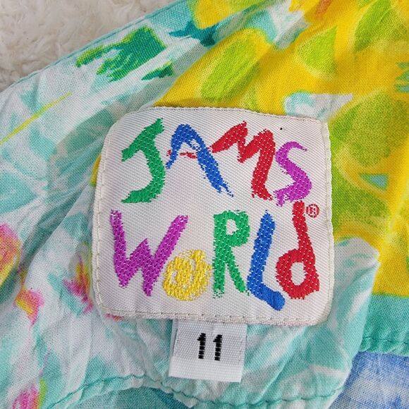 Vintage Jams World Rayon‎ Crinkle Hydrangea Dress Midi Sleeveless Size 11 READ - Picture 4 of 13